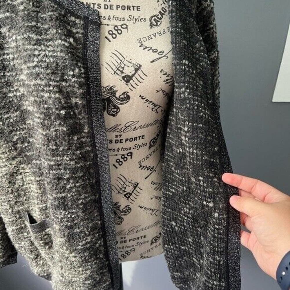 Ana white gray and black sparkly knit cardigan with pockets - Picture 3 of 10
